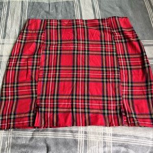 Plaid Red Skirt